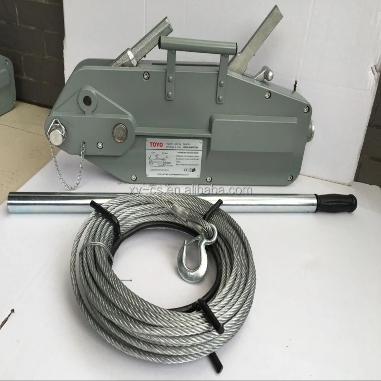 3.2T Tirfor Manual Wire Rope Hoist With 20m Wire Rope for Lifting and Pulling