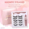 3d Mink like eyelash magnetic suction 5 pair suit magnetic eyeliner liquid false eyelash