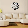 3D New Design Silver Color Mirror decorative wall clock