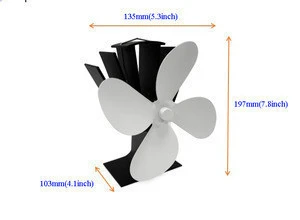 4 BladeFireplace parts Heat powered Eco fan