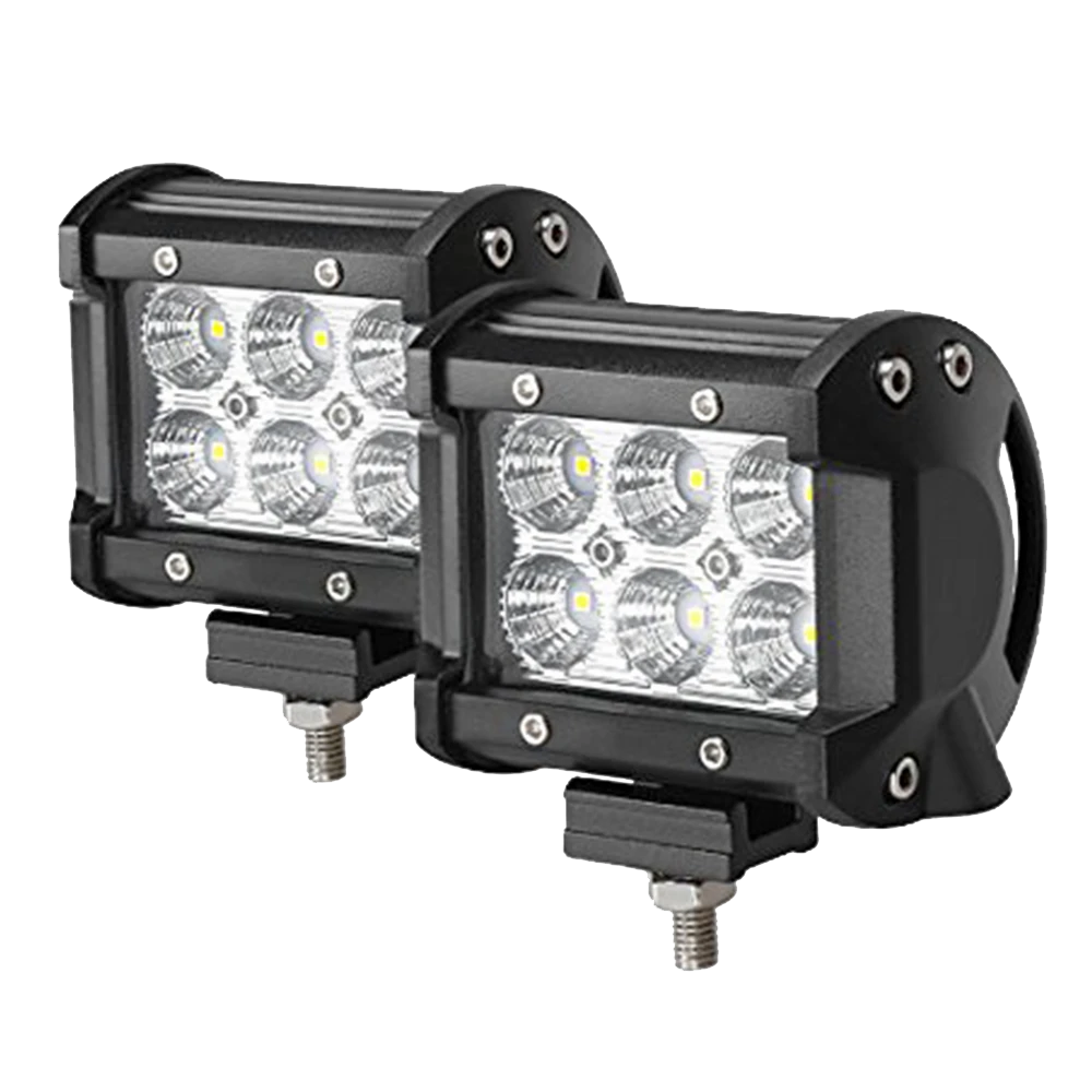 4 Inch 12V 24V Square LED Driving Light Flood Spot Lamp 4x4 SUV ATVs Truck Offroad 18W Work Light bar