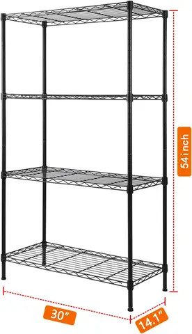 Buy 4-shelf Adjustable Heavy Duty Storage Shelving Unit Steel Organizer ...