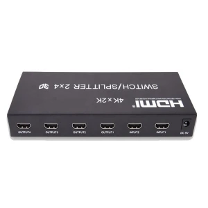 4kx2k 30Hz 3D Hdm i Switch Splitter 2 Inputs 4 Outputs 2 In 4 Out Ultra Hd 4k Hdm i Matrix 2x4 With Remote Control