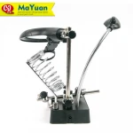 5 LED Auxiliary AC/DC Interchangeable Clip Magnifier for PCB Soldering