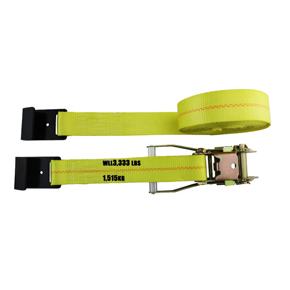 50mm 2inch   Ratchet Tie Down Strap With Flat Hook End 2" x  30 Wll 3333 lbs /1515kgs