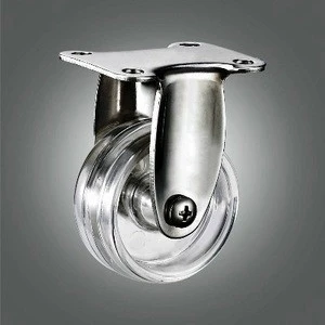 50mm Rigid Transparent Stainless Steel Caster for food equipment