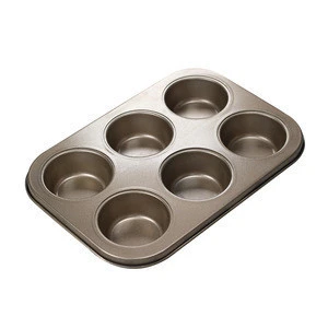 6 cavity non stick muffin baking pan cupcake pan FDA approved for oven baking