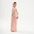 Import 6101 2024 hot selling new design Islamic Muslim new family wear abaya long sleeve flower with Scarf Pink from China