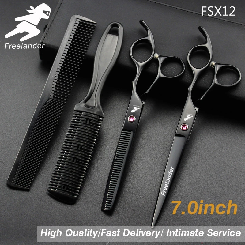 7.0 inch  FSX12 new fashion design beauty barber  flat scissors tooth Hair  scissors   Hairdressing scissors set