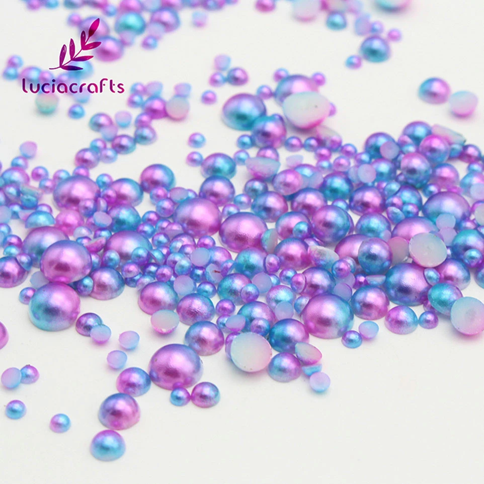 72/200/550pcs/bag 4mm/6mm/8mm Half Round Pearls Beads Rhinestones For DIY Scrapbook Garment/Phone case/Nail Decorations F0315
