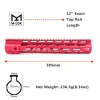 7&quot; 9&quot; 10&quot; 12&quot; 15.5&quot; 17&quot; Slim Style M-lok M4 AR 15 Handguard Free Float Hand Guards Red Color with Steel Barrel Nut
