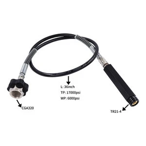 90mm 36&quot; inch  Black Soda Hose with 100mm Extender Sparkling Water Maker Stream Soda Club to External CO2 Tank Direct Adapter