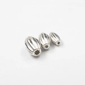 925 silver filled stripe elliptic seed beads metal spacer beads for Jewelry Components Making Findings