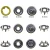 Import 9.5mm Metal Five-prong Buckle Fasteners Press Button Snap Buttons Baby Clothes Sewing Accessories from China