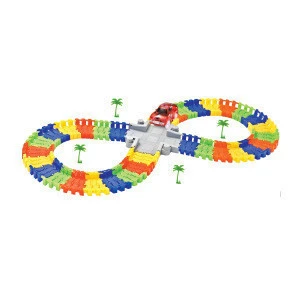 96 pieces Plastic Material and Slot Toy Style Magic Track Car Toy