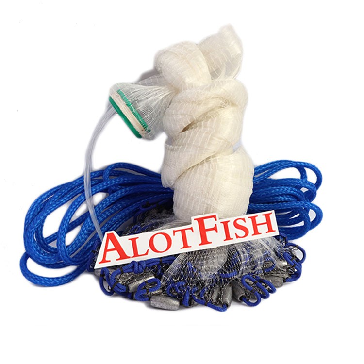 A lot fish Hot sell 8FT 3/8&#x27;&#x27;SQ American Style Drawstring Cast Net Lead bob Fishing Net
