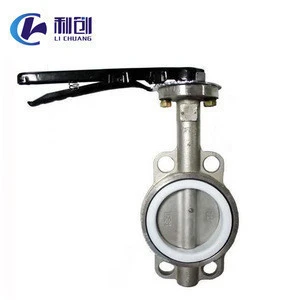 a216 wcb 6 inch stainless steel ptfe lined butterfly valve