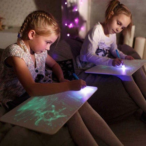 A3 glow in the dark drawing board 3d magic graffiti painting luminous drawing toys for kids
