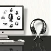 Acrylic Headphone Stand Headset Holder Desk Display Hanger Rack