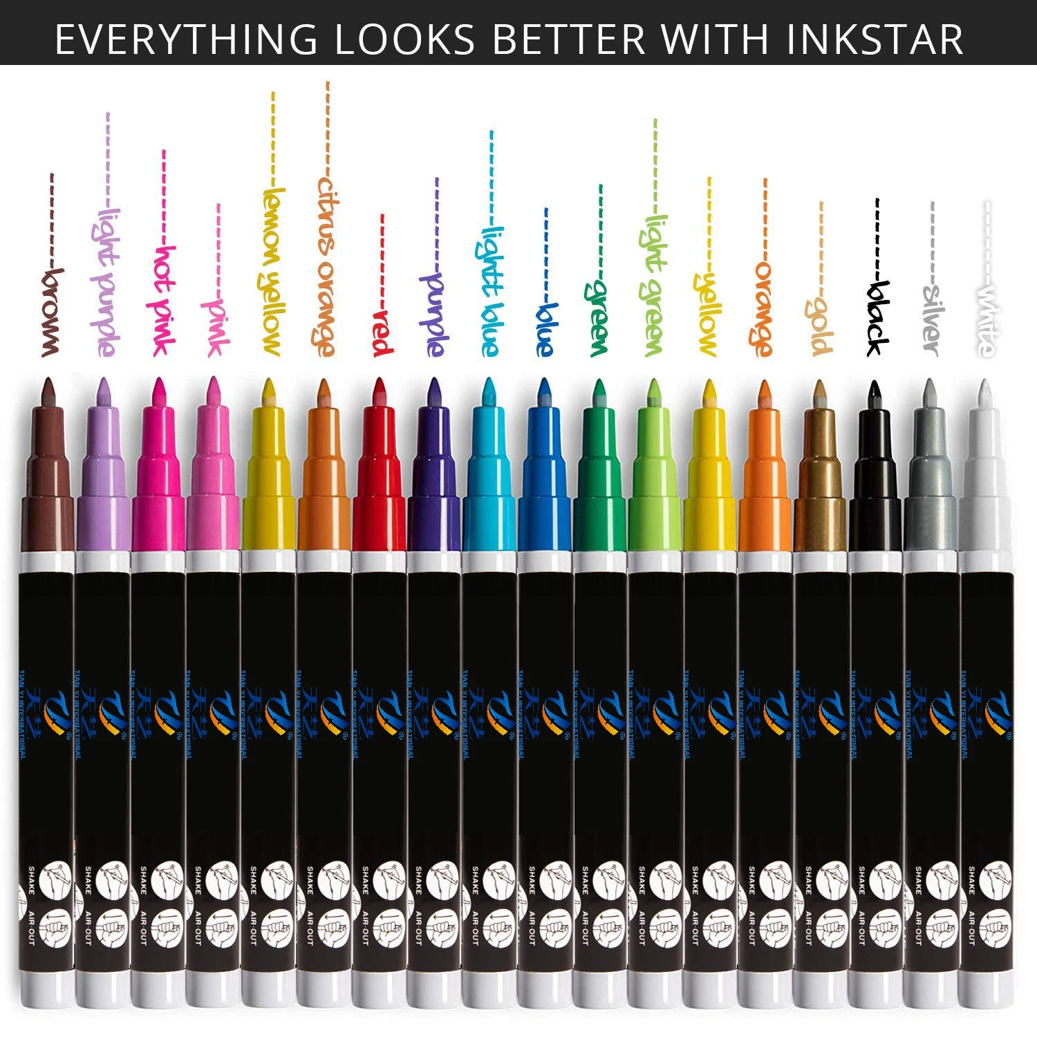 Acrylic Paint Marker Pens, 54Colors Premium Waterproof Permanent Paint Art Marker Pen Set for Rock Painting, Craft Pr