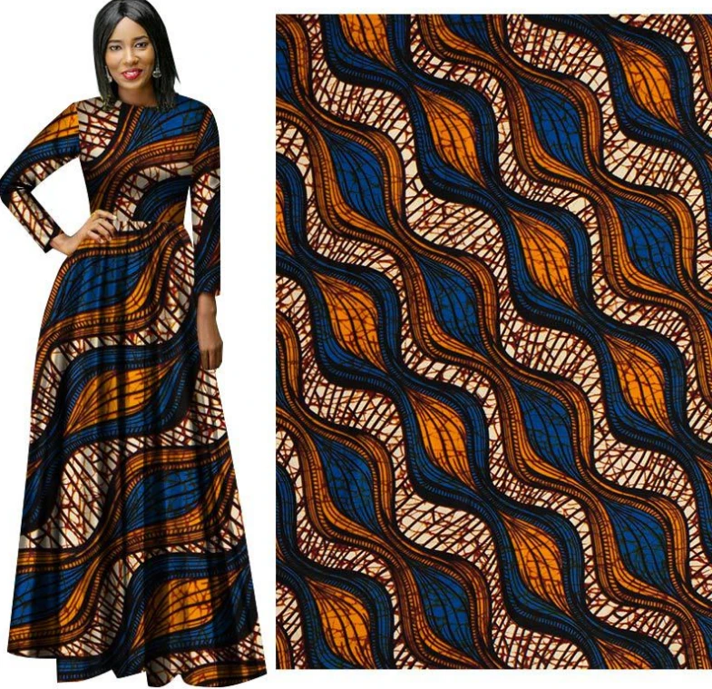 African wax fabric 100%polyester fabrics custom print fabric