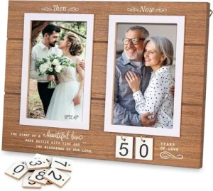 Amazon hot sale 4x6 Creative Wooden Photo Frame Photo Set for Engaged Wedding Anniversary