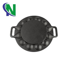 Amazon hot sell bakeware cast iron poffertjes pan with 19 holes