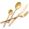 Amazon Hot Sell Gold Plated Stainless Steel Cutlery Set Flatware Fork Knife Spoon Wholesale for Gift Weeding Party Hotel