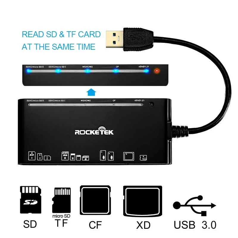 amazon hot sell usb 3.0 Memory Micro adapter CF TF SD card reader writer