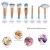 Import Amazon Hot selling 7 pcs marble blusher make up brushes kit foundation eye shadow make-up marble fan makeup brush tool kits from China