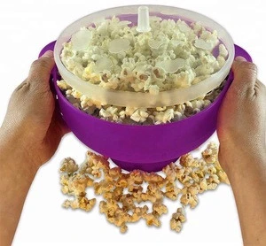 Amazon Hot Selling Microwave silicone popcorn bowl Collapsible Silicone Popcorn Maker microwave popcorn maker