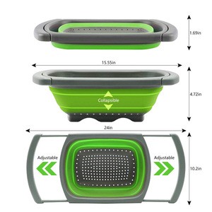 Amazon hot selling plastic collapsible colander vegetable fruit colanders strainers