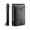 Amazon Product Men Slim Wallet Front Pocket Minimalist Carbon Fiber Leather RFID Blocking Card Holder Money Clip