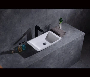 Amercial style composite stone solid surface sink with single bowl bathroom furniture
