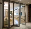 America Style Shop Front Door Designs Folding Windows&door with Double Tempered Glass Aluminum Swing Door Interior Modern Hotel