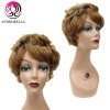 Angelbella Brazilian Machine Made Wig Human Hair Color Wigs 30# 8 Inch Short Virgin Human Hair Wig