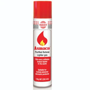 Asmaco Lighter Refill Butane Gas 250ml (72pcs/ctn)