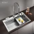 Import Asras SUS304 handmade kitchen sink multipurpose with accessories fine brushed with drainer and kitchen tap manufacturer 7848T from China
