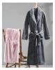 Autumn Winter Flannel Flush Men Robes Medium Length Large Size Pajamas Home Soft Wearable