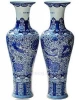 B- V012 Handdrawing bule and white floor Porcelain ceramic vase for hotel