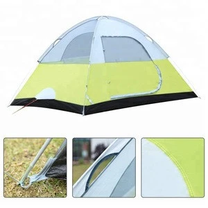 Backpacking Tent 3 Person Waterproof Family Hiking Tent 4 Season Tent For Camping Color Green