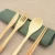 Import bamboo/wooden utensil fork spoon knife set wood portable bamboo cutlery from China