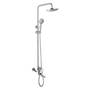 Bathroom Accessories 2 functions ABS Plastic chromed rain shower set with overhead shower head&amp;hand shower