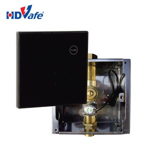 Bathroom Black Plate Toilet Sink Wall Mount Sensor Urinal With Brass Filter Override Push Button
