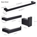 Bathroom Hardware Set Black Robe Hook Towel Rail Towel Rack Tower Bar Shelf Tissue Paper Holder Bathroom Accessories Wall Mount