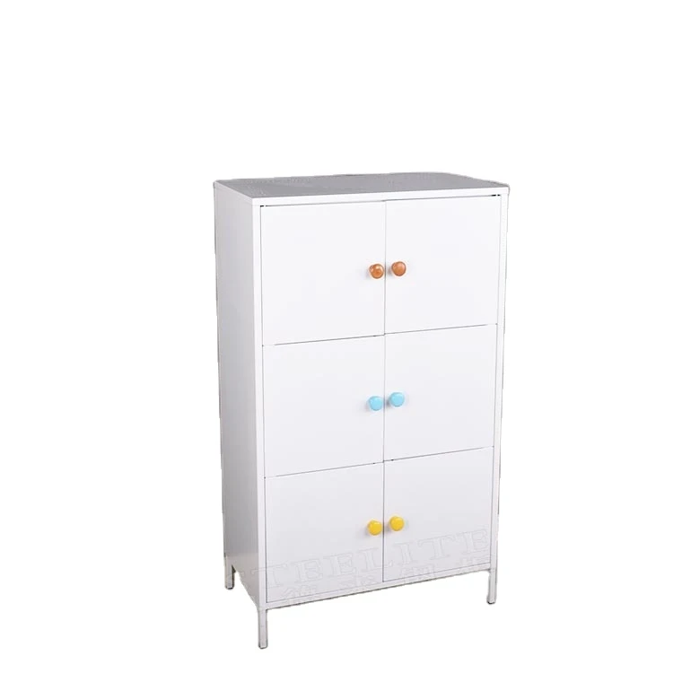 Bedroom furniture metal 6 doors steel cupboard baby clothes cupboard cabinet