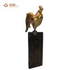 Best price bronze animal statue brass chickenart craft for home decor