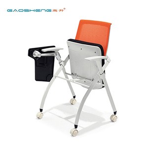 BIFMA School college lecture conference chair with writing pad folding seat