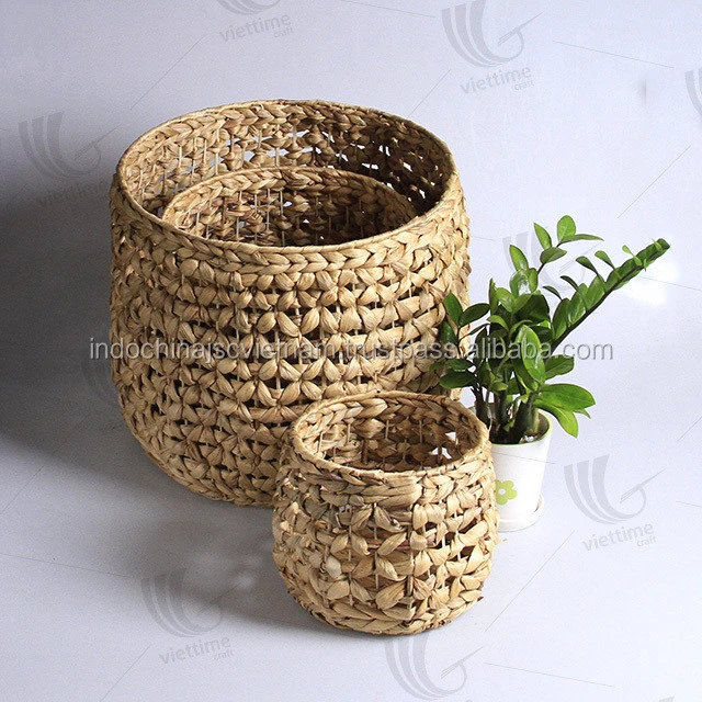 Big water hyacinth basket for home storage