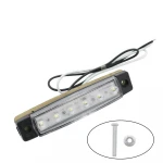 BL08 12/24V 6 LED Red+white+yellow Truck Trailer Pickup Side Marker Indicators Light 12V